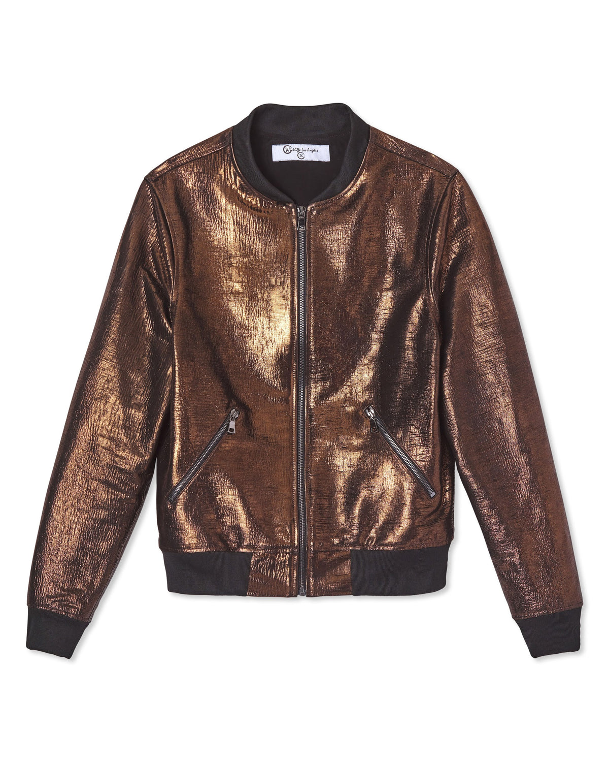 Meet Zane / Metallic Copper Laser Cut Lambskin Leather Bomber Jacket