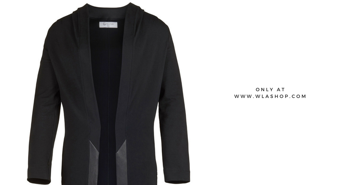 Video: Black Leather Contrast Duster Cardigan