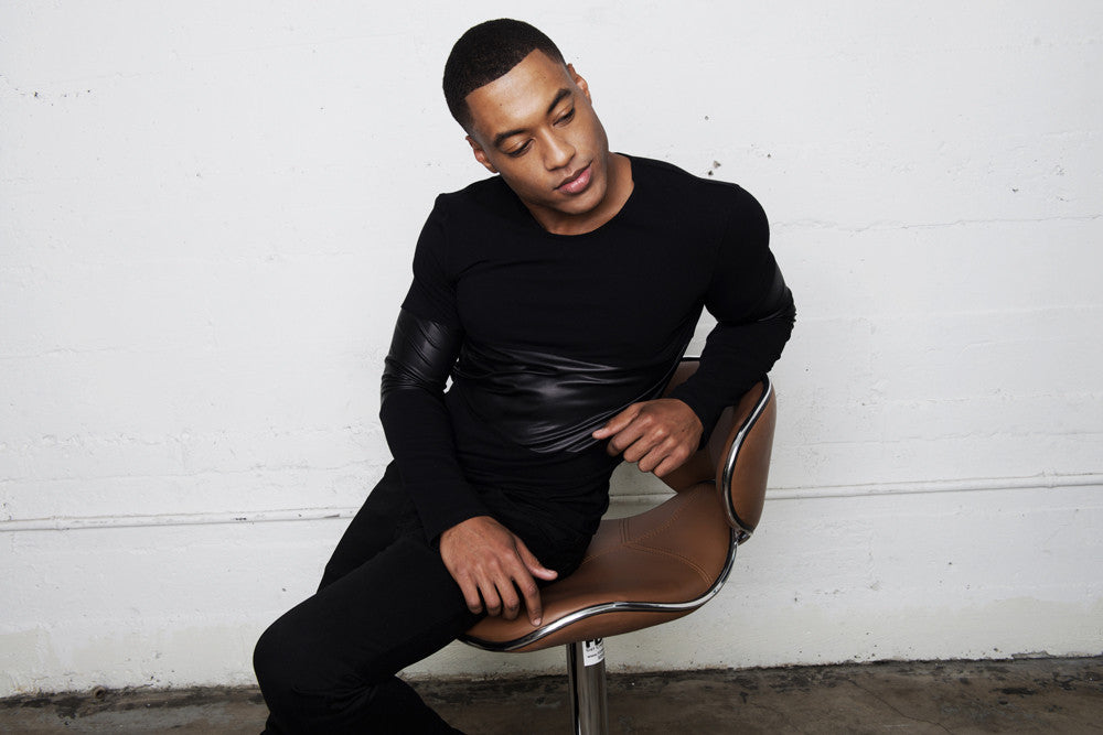 The Leather Panel Long Sleeve Shirt