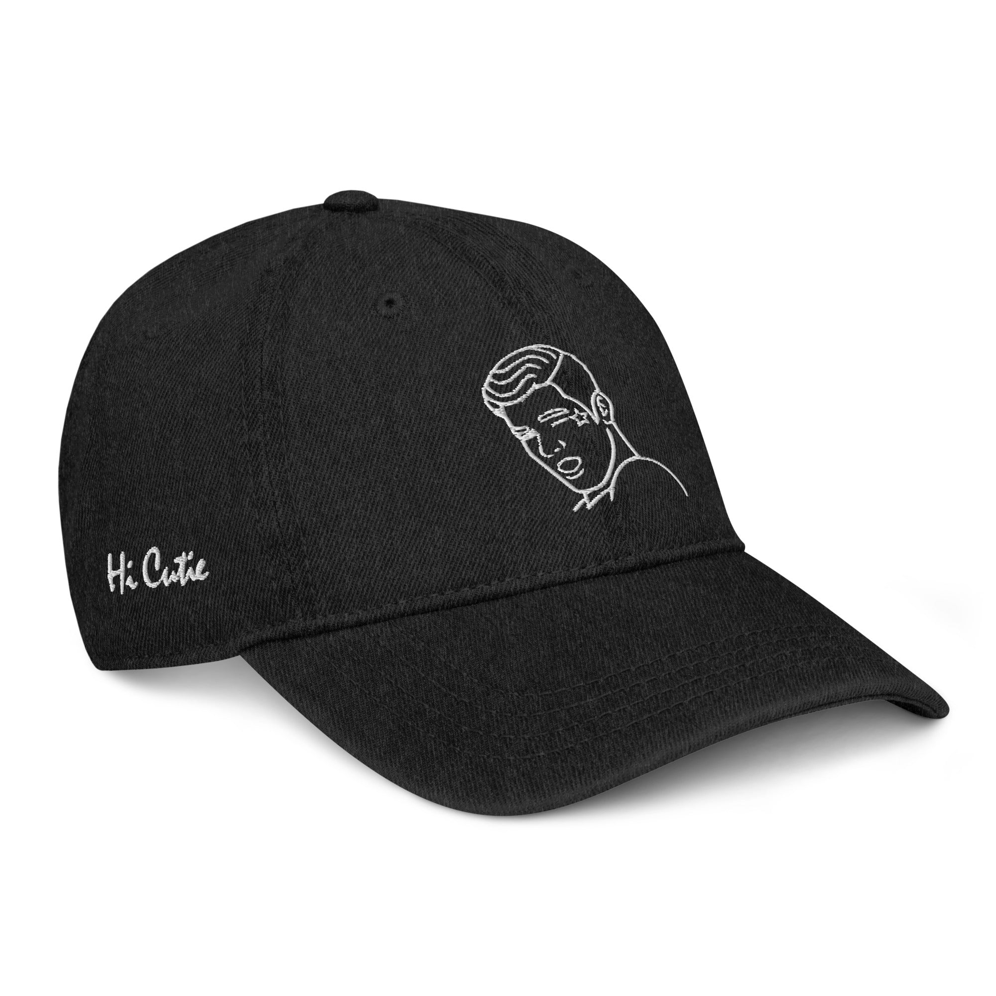 WINKING BOY EMBROIDERED DENIM HAT - BLACK – Dwyne Wickliffe